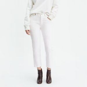 NEW White Levi's 501 cropped jeans